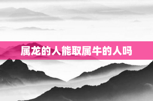 属龙的人能取属牛的人吗
