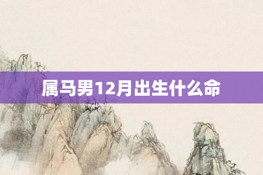 属马男12月出生什么命