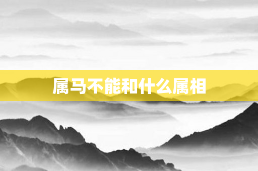 属马不能和什么属相