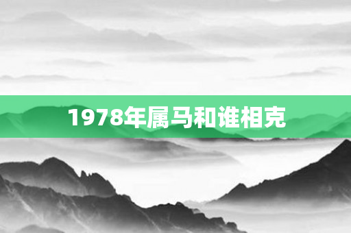 1978年属马和谁相克