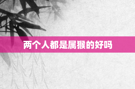 两个人都是属猴的好吗