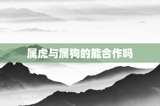 属虎与属狗的能合作吗
