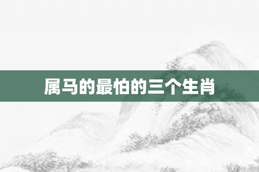 属马的最怕的三个生肖