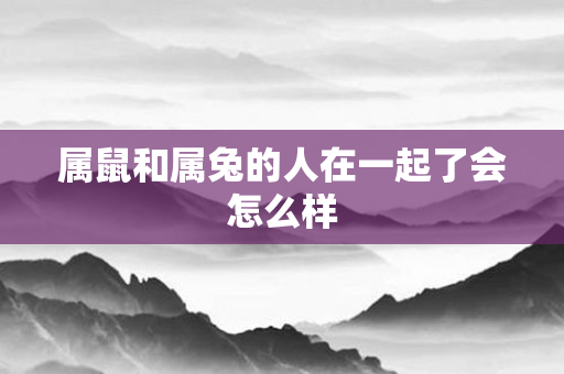 属鼠和属兔的人在一起了会怎么样