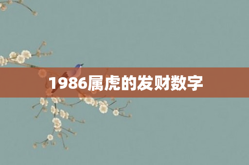 1986属虎的发财数字