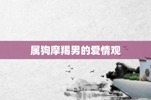 属狗摩羯男的爱情观