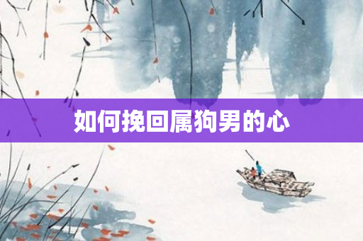 如何挽回属狗男的心