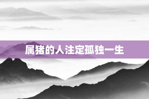 属猪的人注定孤独一生
