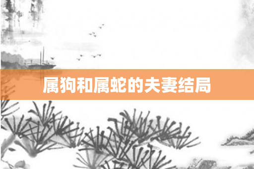 属狗和属蛇的夫妻结局