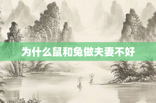 为什么鼠和兔做夫妻不好