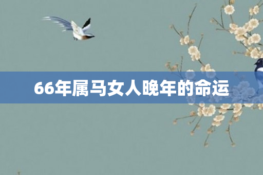 66年属马女人晚年的命运