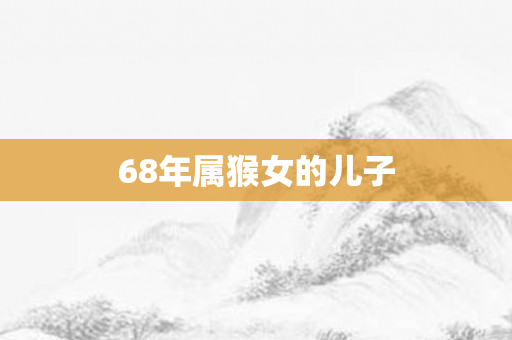 68年属猴女的儿子