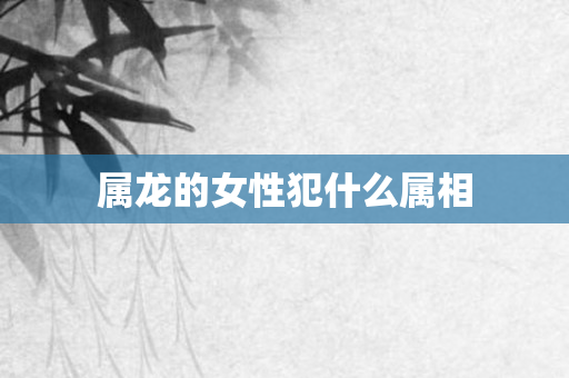 属龙的女性犯什么属相