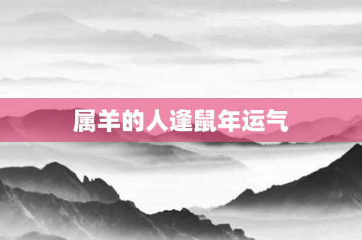 属羊的人逢鼠年运气
