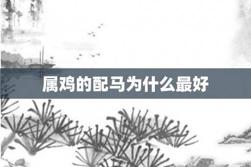 属鸡的配马为什么更好