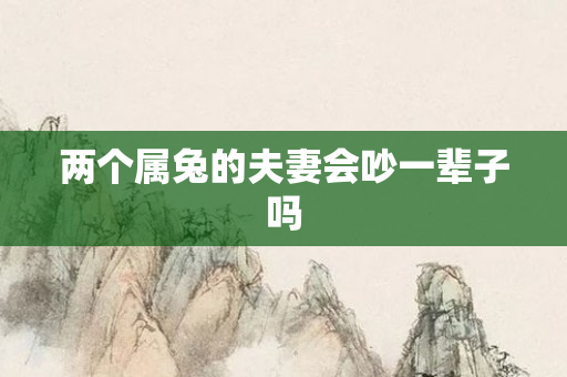 两个属兔的夫妻会吵一辈子吗