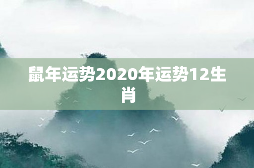 鼠年运势2020年运势12生肖