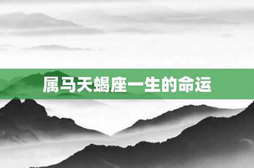 属马天蝎座一生的命运