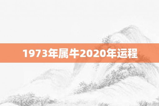 1973年属牛2020年运程