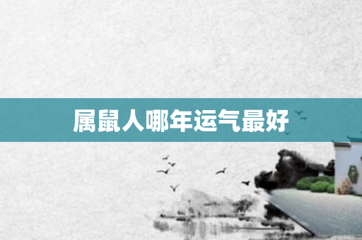 属鼠人哪年运气更好