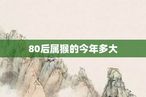 80后属猴的今年多大