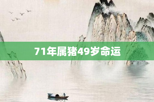 71年属猪49岁命运