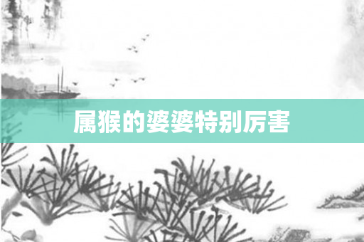 属猴的婆婆特别厉害